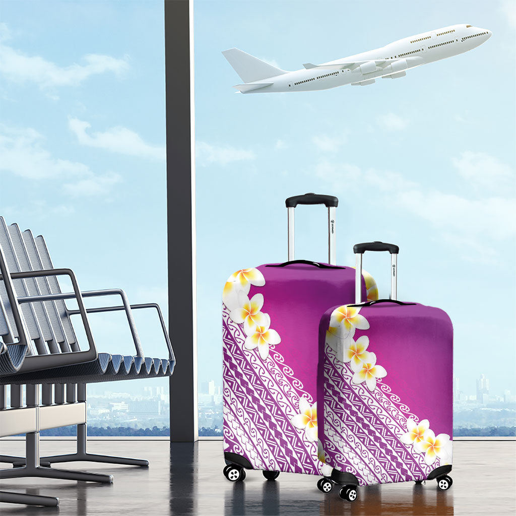 Tahiti Plumeria Tribal Pattern Luggage Cover Wave Style Purple LT05 - Polynesian Pride