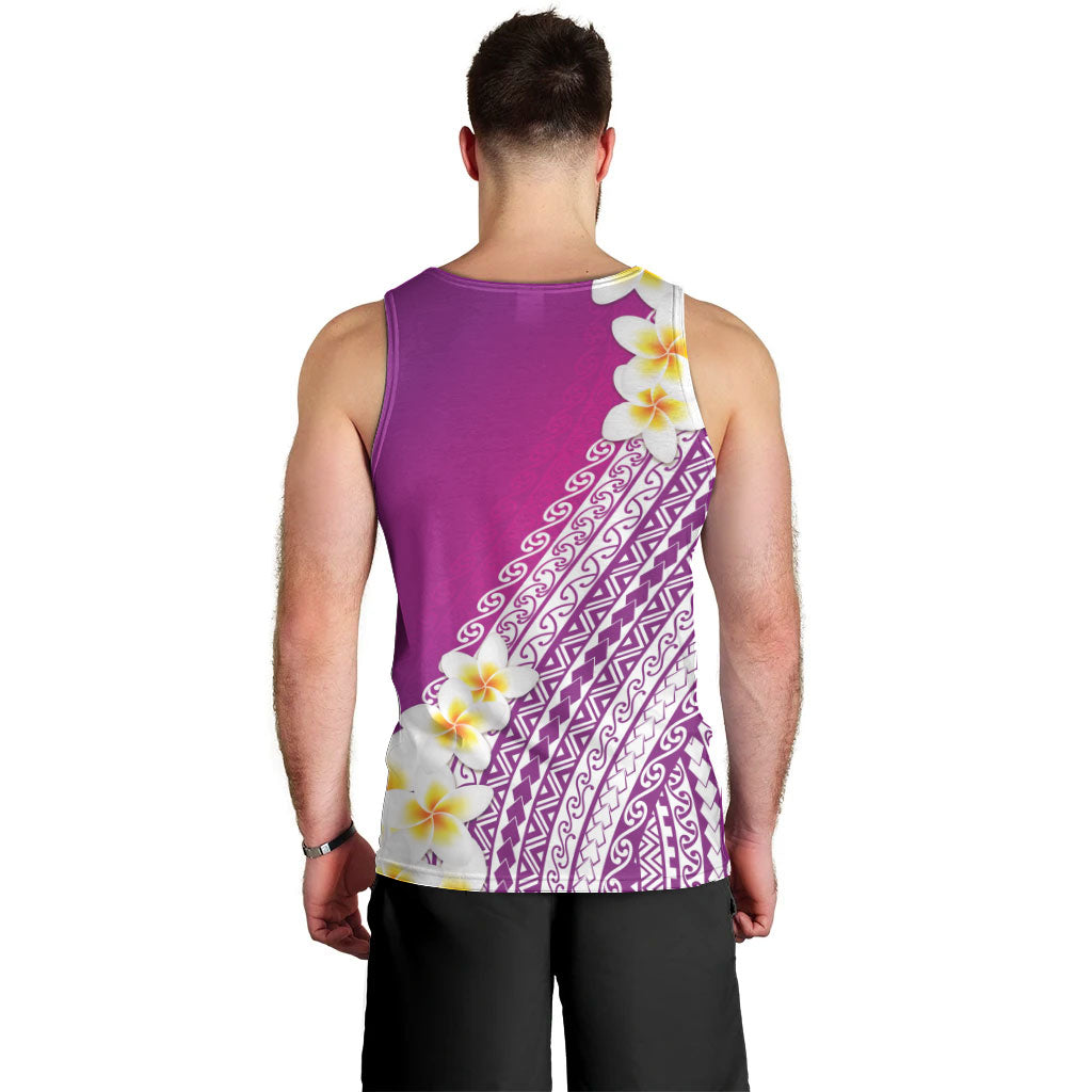 Tahiti Plumeria Tribal Pattern Men Tank Top Wave Style Purple LT05 - Polynesian Pride