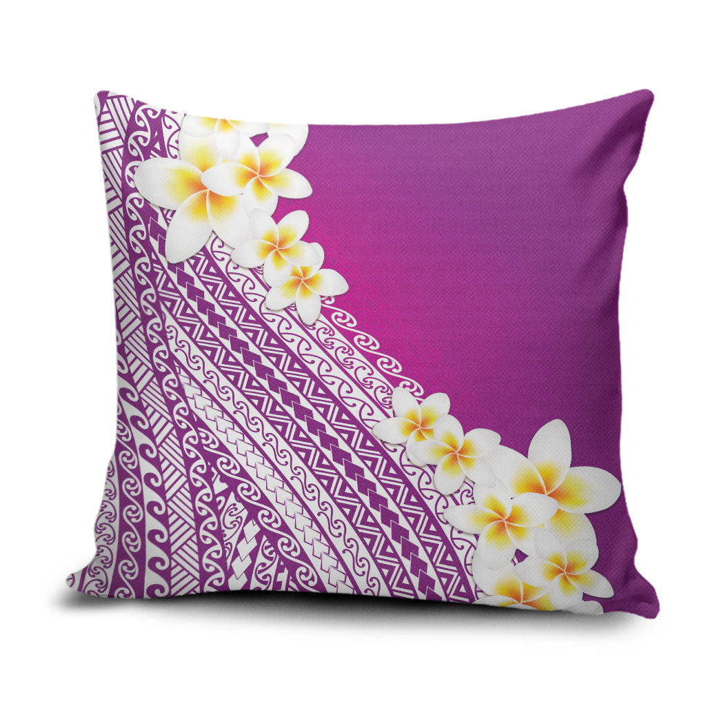 Tahiti Plumeria Tribal Pattern Pillow Cover Wave Style Purple LT05 Purple - Polynesian Pride