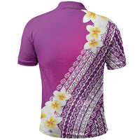 Tahiti Plumeria Tribal Pattern Polo Shirt Wave Style Purple LT05 - Polynesian Pride