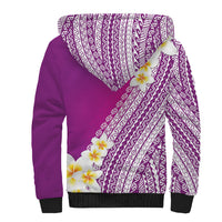 Tahiti Plumeria Tribal Pattern Sherpa Hoodie Wave Style Purple LT05 - Polynesian Pride