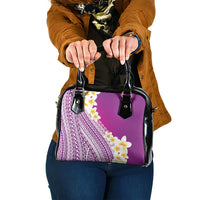Tahiti Plumeria Tribal Pattern Shoulder Handbag Wave Style Purple LT05 One Size Purple - Polynesian Pride