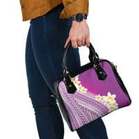 Tahiti Plumeria Tribal Pattern Shoulder Handbag Wave Style Purple LT05 - Polynesian Pride