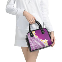 Tahiti Plumeria Tribal Pattern Shoulder Handbag Wave Style Purple LT05 - Polynesian Pride