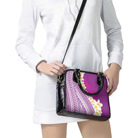 Tahiti Plumeria Tribal Pattern Shoulder Handbag Wave Style Purple LT05 - Polynesian Pride
