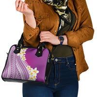 Tahiti Plumeria Tribal Pattern Shoulder Handbag Wave Style Purple LT05 - Polynesian Pride