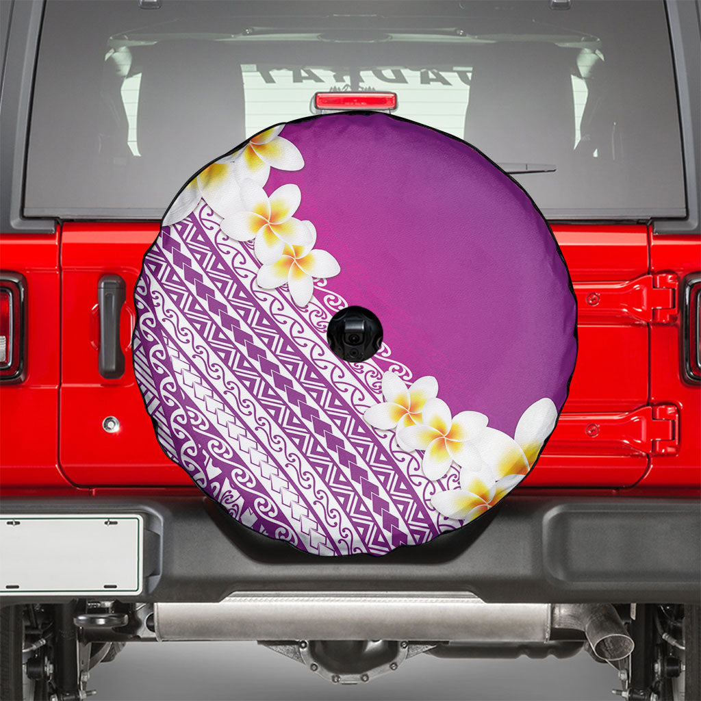 Tahiti Plumeria Tribal Pattern Spare Tire Cover Wave Style Purple LT05 - Polynesian Pride