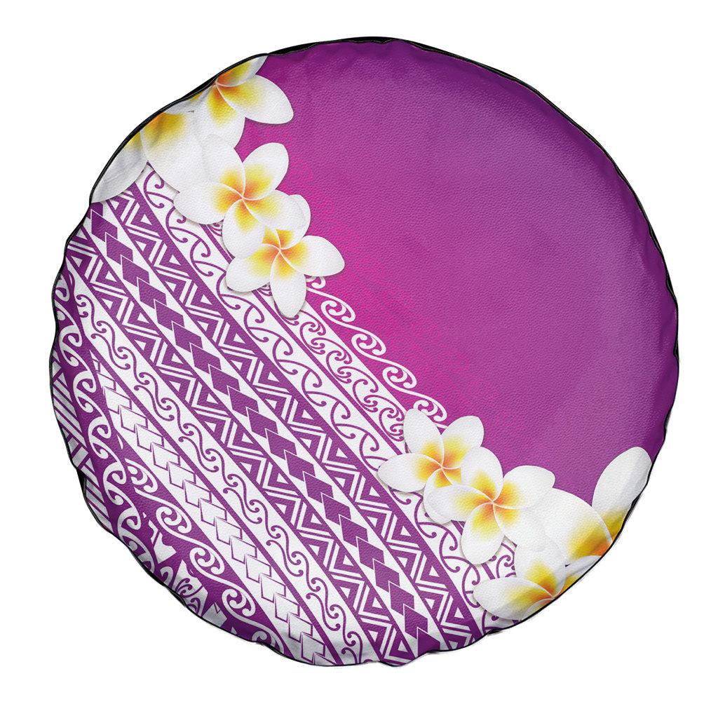 Tahiti Plumeria Tribal Pattern Spare Tire Cover Wave Style Purple LT05 - Polynesian Pride