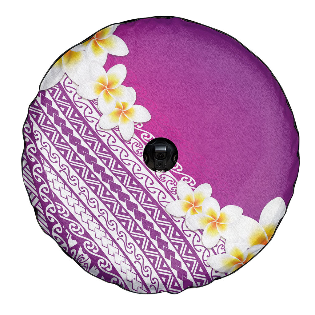 Tahiti Plumeria Tribal Pattern Spare Tire Cover Wave Style Purple LT05 - Polynesian Pride