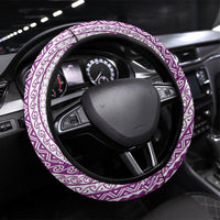 Tahiti Plumeria Tribal Pattern Steering Wheel Cover Wave Style Purple LT05 Universal Fit Purple - Polynesian Pride