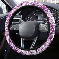 Tahiti Plumeria Tribal Pattern Steering Wheel Cover Wave Style Purple LT05 - Polynesian Pride