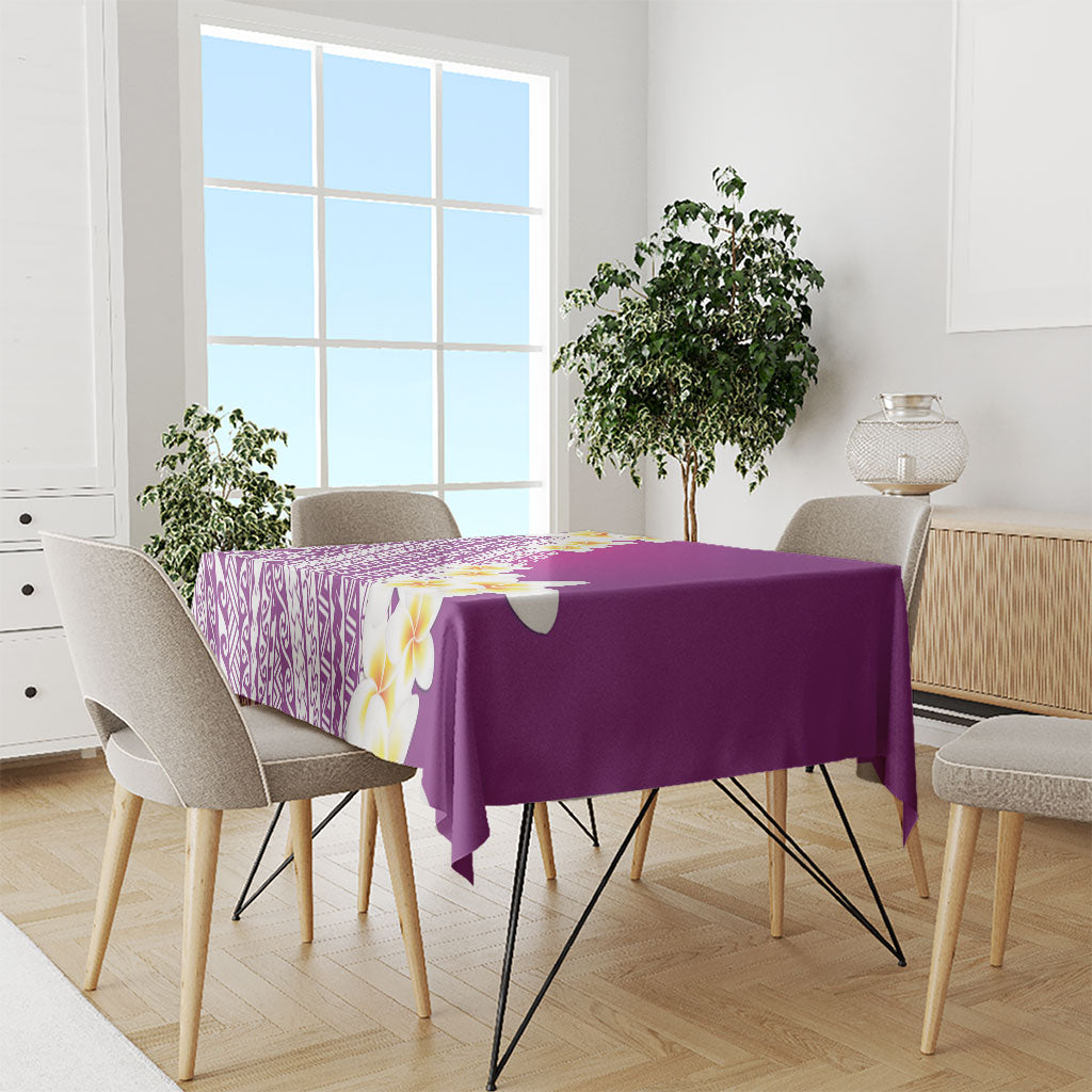 Tahiti Plumeria Tribal Pattern Tablecloth Wave Style Purple LT05 - Polynesian Pride