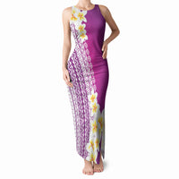 Tahiti Plumeria Tribal Pattern Tank Maxi Dress Wave Style Purple LT05 Women Purple - Polynesian Pride