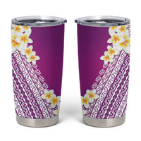 Tahiti Plumeria Tribal Pattern Tumbler Cup Wave Style Purple LT05 Purple - Polynesian Pride