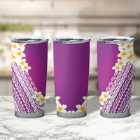 Tahiti Plumeria Tribal Pattern Tumbler Cup Wave Style Purple LT05 - Polynesian Pride