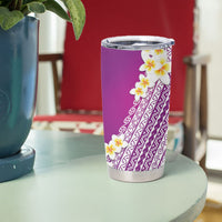 Tahiti Plumeria Tribal Pattern Tumbler Cup Wave Style Purple LT05 - Polynesian Pride