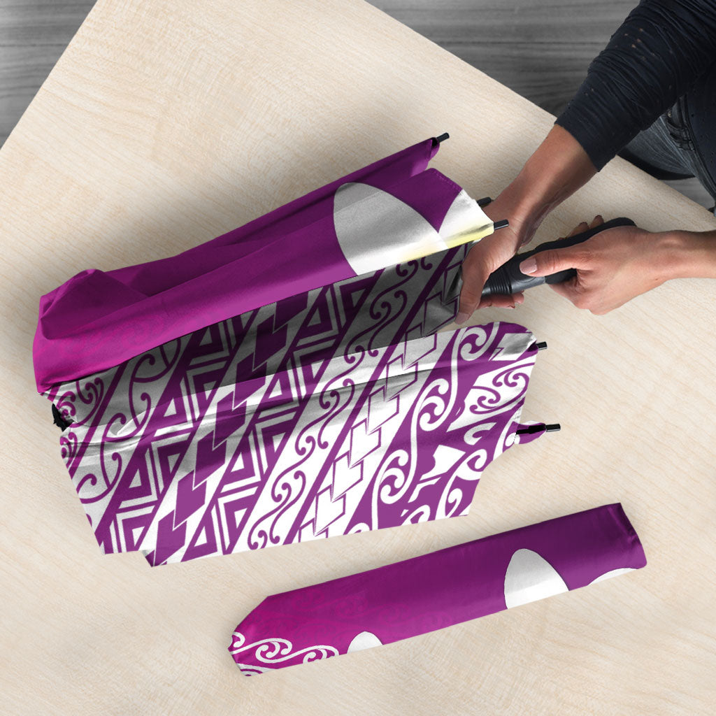 Tahiti Plumeria Tribal Pattern Umbrella Wave Style Purple LT05 - Polynesian Pride