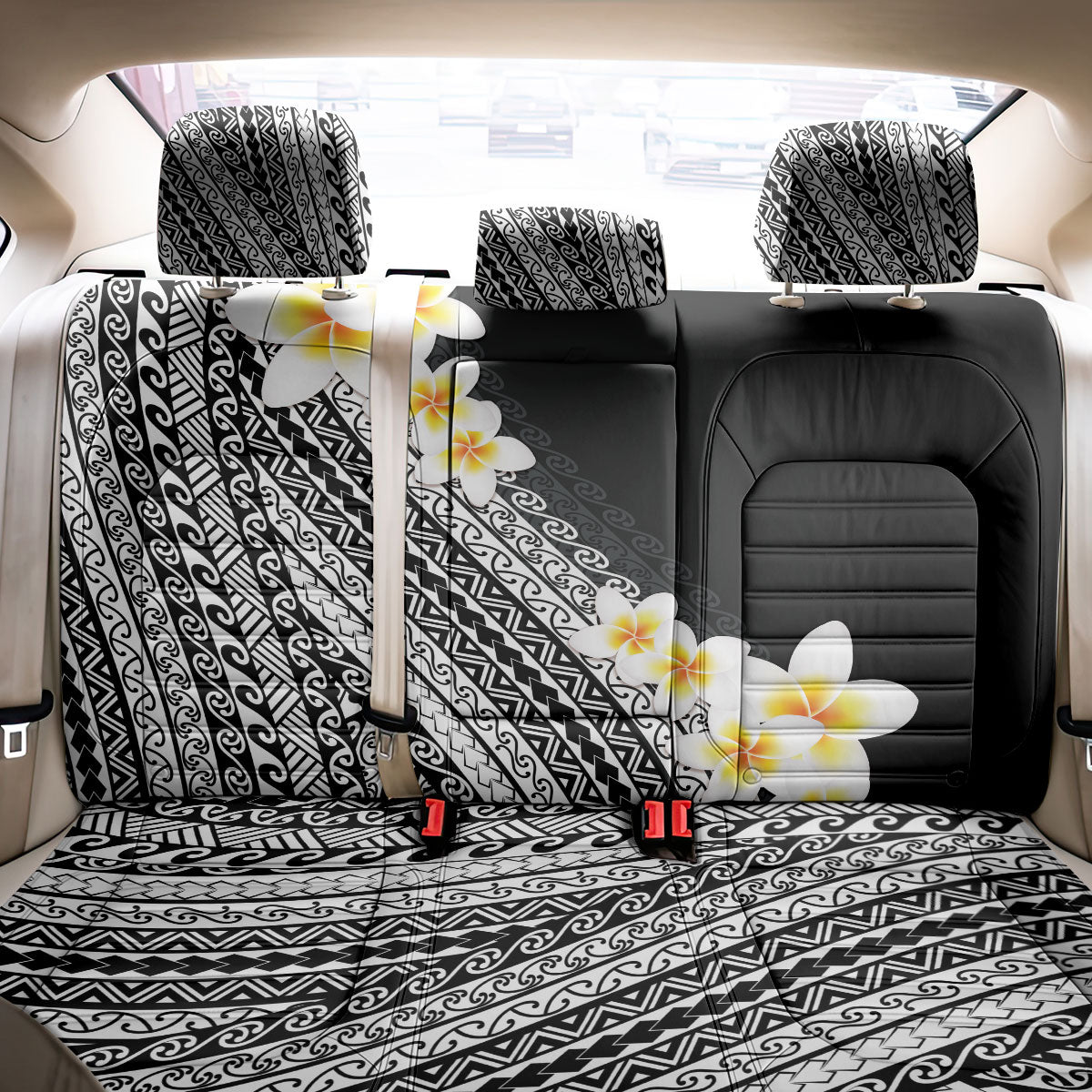 Tahiti Plumeria Tribal Pattern Back Car Seat Cover Wave Style Black LT05 - Polynesian Pride
