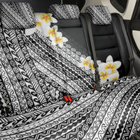 Tahiti Plumeria Tribal Pattern Back Car Seat Cover Wave Style Black LT05 - Polynesian Pride