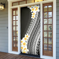 Tahiti Plumeria Tribal Pattern Door Cover Wave Style Black LT05 - Polynesian Pride