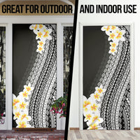 Tahiti Plumeria Tribal Pattern Door Cover Wave Style Black LT05 - Polynesian Pride