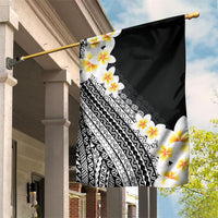 Tahiti Plumeria Tribal Pattern Garden Flag Wave Style Black LT05 House Flag Black - Polynesian Pride