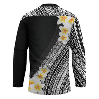 Tahiti Plumeria Tribal Pattern Hockey Jersey Wave Style Black LT05 - Polynesian Pride