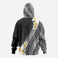 Tahiti Plumeria Tribal Pattern Hoodie Wave Style Black LT05 - Polynesian Pride