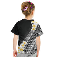 Tahiti Plumeria Tribal Pattern Kid T Shirt Wave Style Black LT05 - Polynesian Pride