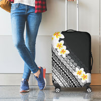 Tahiti Plumeria Tribal Pattern Luggage Cover Wave Style Black LT05 - Polynesian Pride