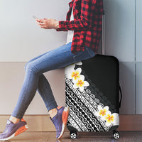 Tahiti Plumeria Tribal Pattern Luggage Cover Wave Style Black LT05 - Polynesian Pride