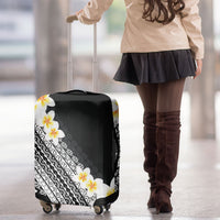 Tahiti Plumeria Tribal Pattern Luggage Cover Wave Style Black LT05 - Polynesian Pride