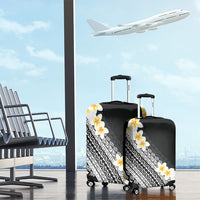 Tahiti Plumeria Tribal Pattern Luggage Cover Wave Style Black LT05 - Polynesian Pride