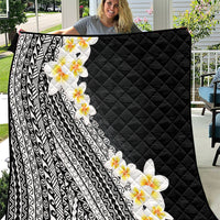 Tahiti Plumeria Tribal Pattern Quilt Wave Style Black LT05 Black - Polynesian Pride
