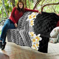 Tahiti Plumeria Tribal Pattern Quilt Wave Style Black LT05 - Polynesian Pride