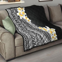 Tahiti Plumeria Tribal Pattern Quilt Wave Style Black LT05 - Polynesian Pride