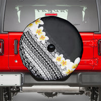 Tahiti Plumeria Tribal Pattern Spare Tire Cover Wave Style Black LT05 - Polynesian Pride