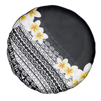 Tahiti Plumeria Tribal Pattern Spare Tire Cover Wave Style Black LT05 - Polynesian Pride