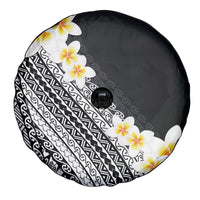 Tahiti Plumeria Tribal Pattern Spare Tire Cover Wave Style Black LT05 - Polynesian Pride