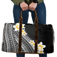 Tahiti Plumeria Tribal Pattern Travel Bag Wave Style Black LT05 Black - Polynesian Pride