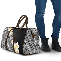 Tahiti Plumeria Tribal Pattern Travel Bag Wave Style Black LT05 - Polynesian Pride