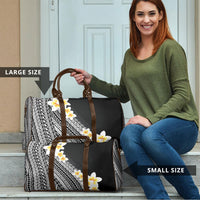 Tahiti Plumeria Tribal Pattern Travel Bag Wave Style Black LT05 - Polynesian Pride