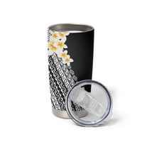Tahiti Plumeria Tribal Pattern Tumbler Cup Wave Style Black LT05 - Polynesian Pride