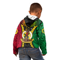 Vanuatu Kid Hoodie Vanuatuan Coat Of Arms Mix Pig Tusk Poynesian Pattern LT05 - Polynesian Pride