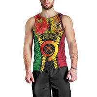 Personalized Vanuatu Men Tank Top Vanuatuan Coat Of Arms Mix Pig Tusk Poynesian Pattern LT05 - Polynesian Pride