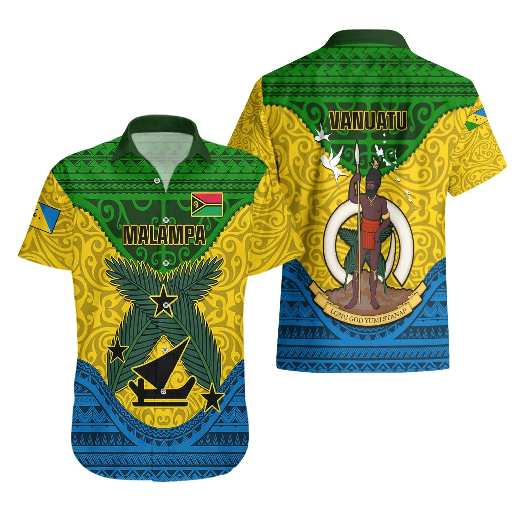 Vanuatu Malampa Province Hawaiian Shirt Coat Of Arms And Namele Fern Polynesian Pattern LT05 - Polynesian Pride