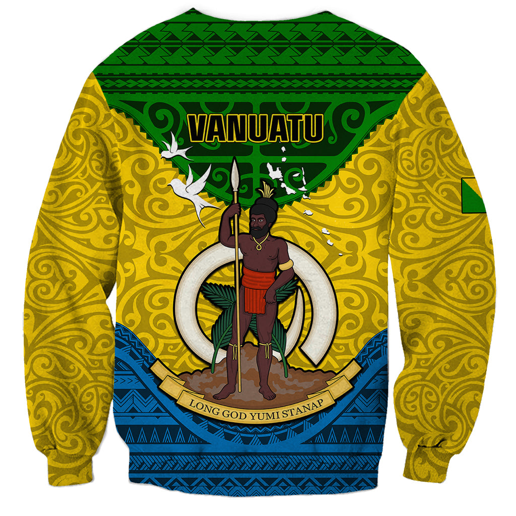 Vanuatu Malampa Province Sweatshirt Coat Of Arms And Namele Fern Polynesian Pattern LT05 - Polynesian Pride