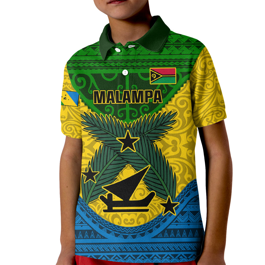 Personalized Vanuatu Malampa Province Kid Polo Shirt Coat Of Arms And Namele Fern Polynesian Pattern LT05 Kid Yellow - Polynesian Pride