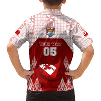 Custom Tonga Rugby Kid Hawaiian Shirt 2023 Pacific Championships Kupesi Ngatu Mate Maa LT05 - Polynesian Pride