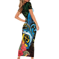 Vanuatu Fishing Family Matching Short Sleeve Bodycon Dress and Hawaiian Shirt It's Time To Fish LT05 - Polynesian Pride